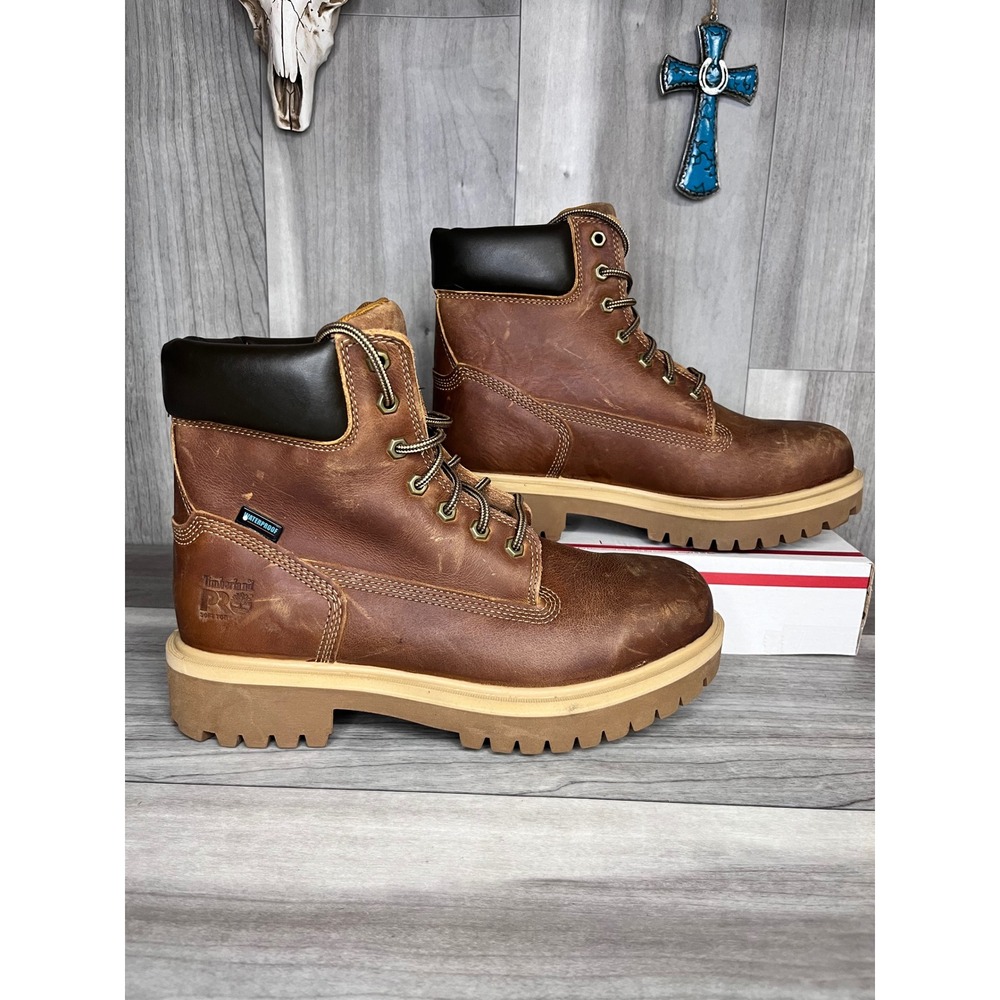 Timberland PRO Direct Attach Work Boots Mens 9 Brown Waterproof Insulated